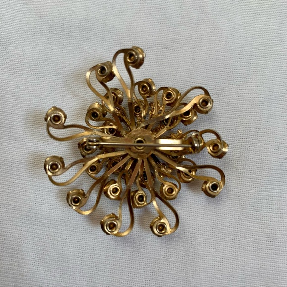 Vintage Rhinestone Brooch Unmarked Purple, Green, Blue & Brown - Picture 4 of 5